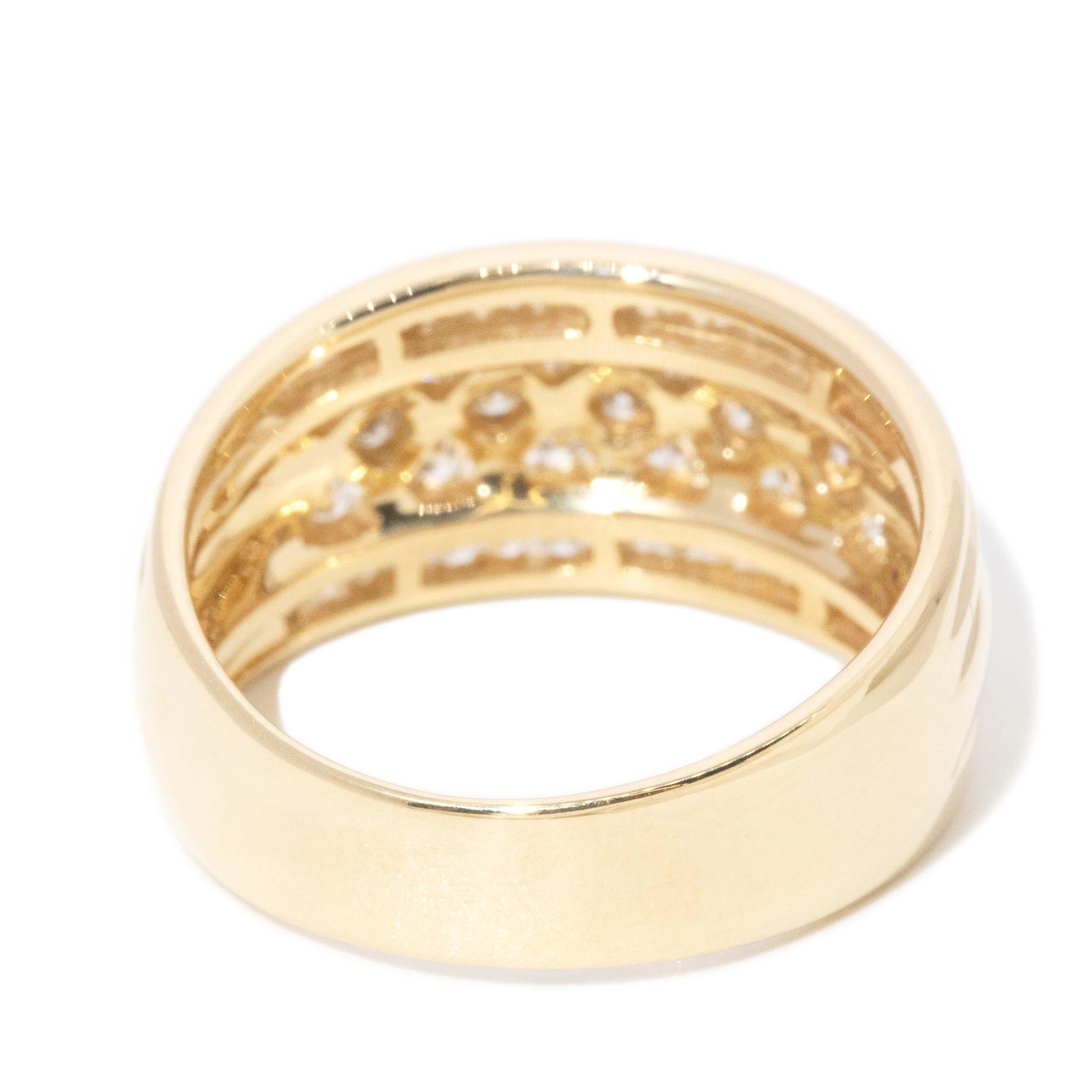 Vintage By, anni '90, 0,55 ct. di diamanti, anello a pieghe in oro 18 carati in vendita 3