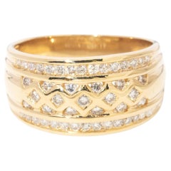 Vintage Circa 1990s 0.55ct Diamond Pleated Dress Ring 18 Carat Gold