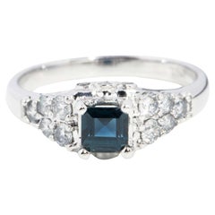 Vintage Circa 1990s 0.60 Carat Sapphire & Diamond Ring 18 Carat Gold