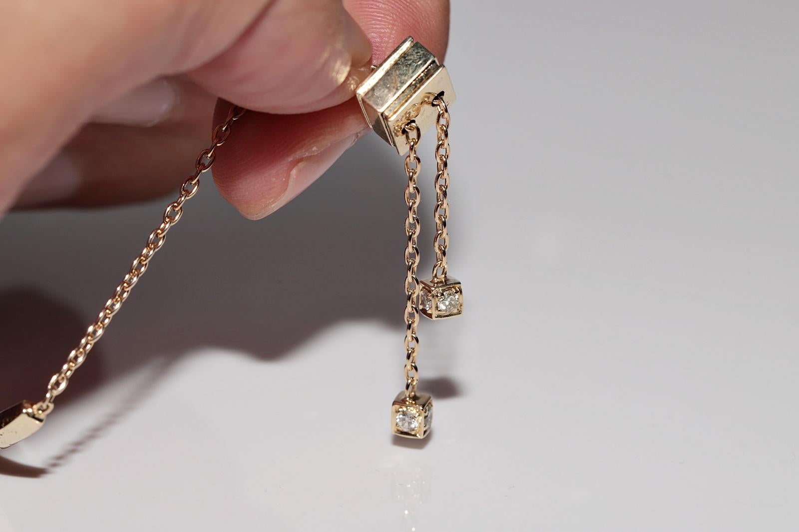 Vintage des années 1990, or 14 carats, diamant naturel et rubis calibré  Bracelet en vente 11