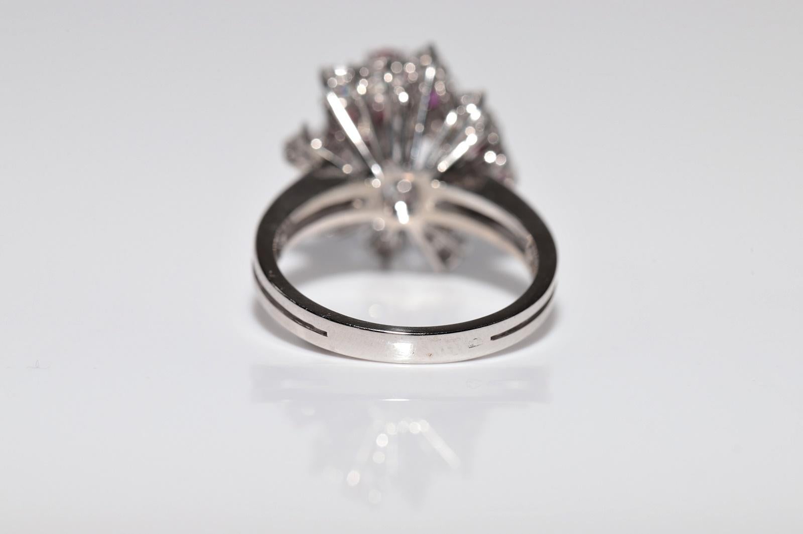 Vintage Circa 1990er Jahre 14k Gold Natürlicher Diamant und Rubin Dekorierter Ring im Angebot 2