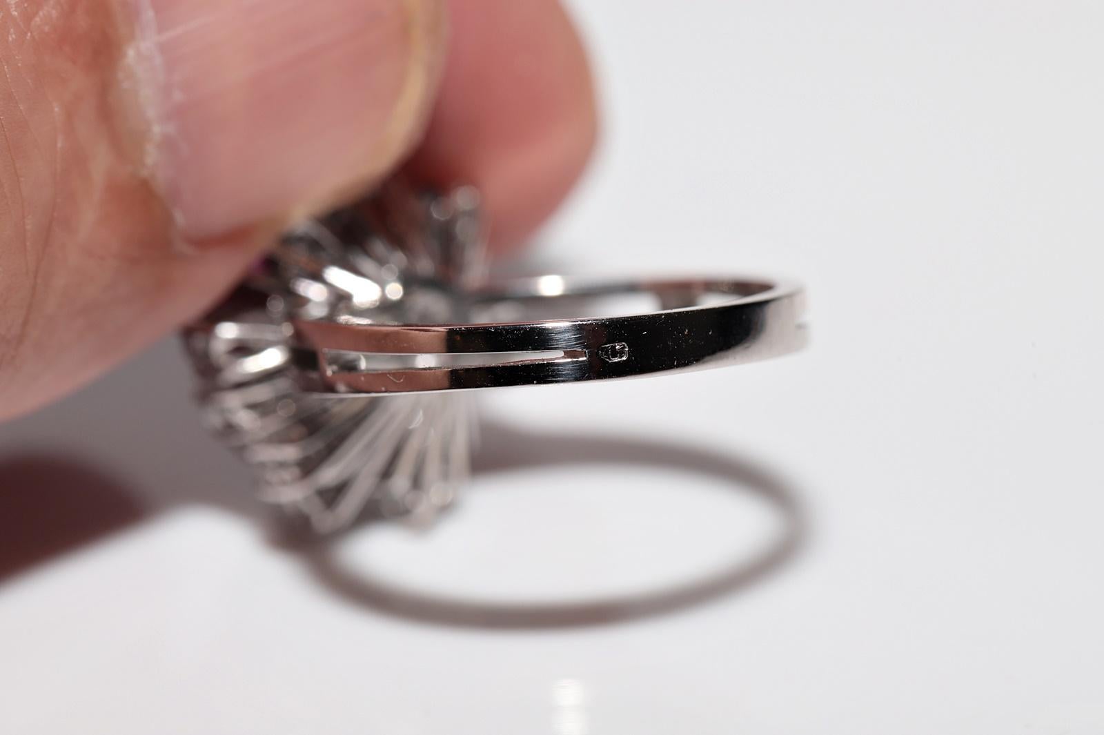 Vintage Circa 1990er Jahre 14k Gold Natürlicher Diamant und Rubin Dekorierter Ring im Angebot 3