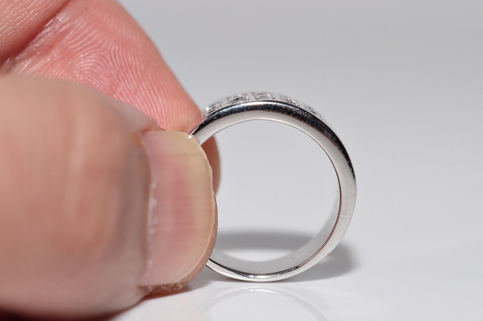 Donna Anello forte con diamante naturale in oro 14k, CIRCA GLI ANNI 90 in vendita