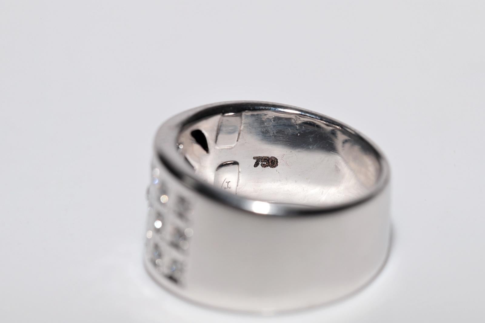 Anello forte con diamante naturale in oro 14k, CIRCA GLI ANNI 90 in vendita 3