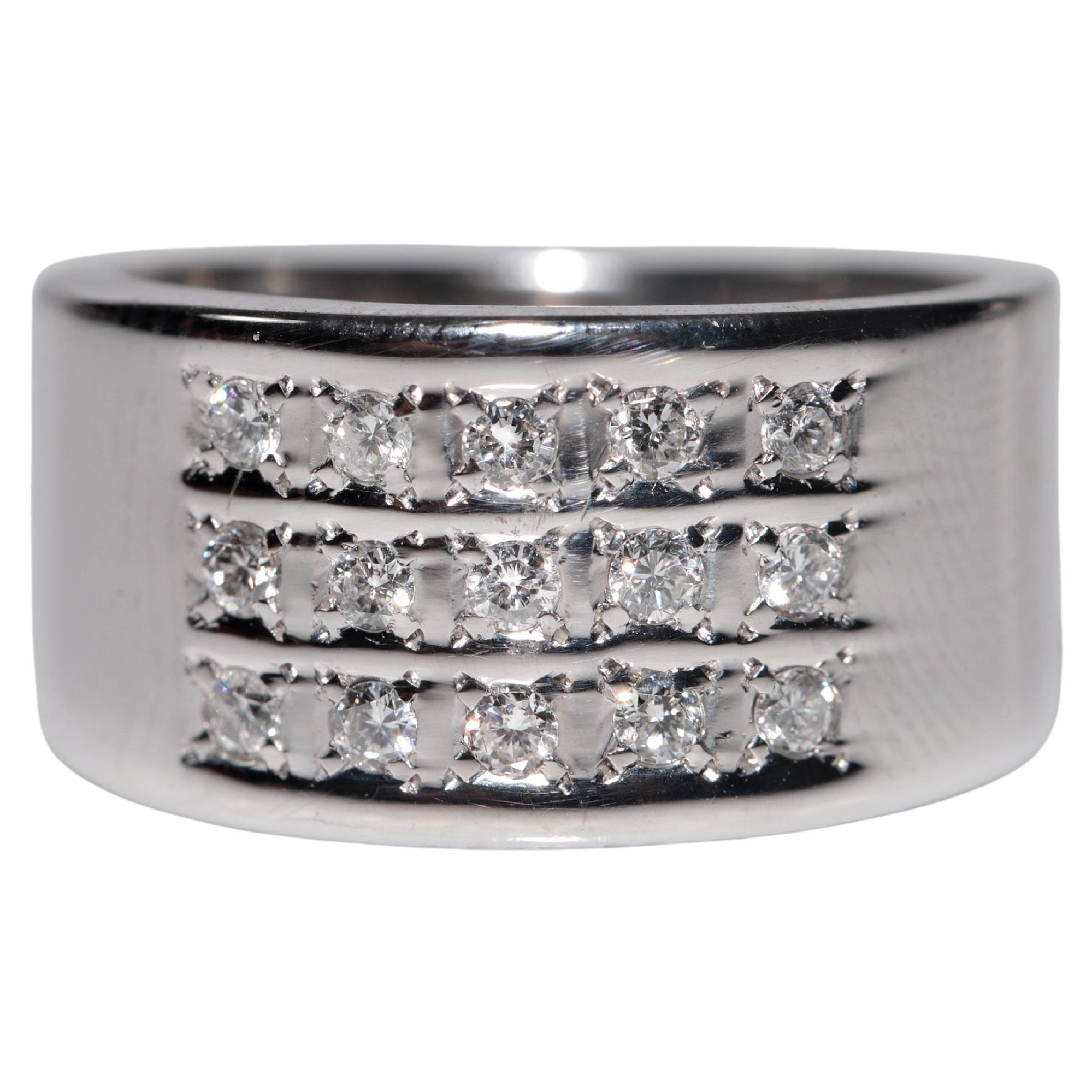 Anello forte con diamante naturale in oro 14k, CIRCA GLI ANNI 90