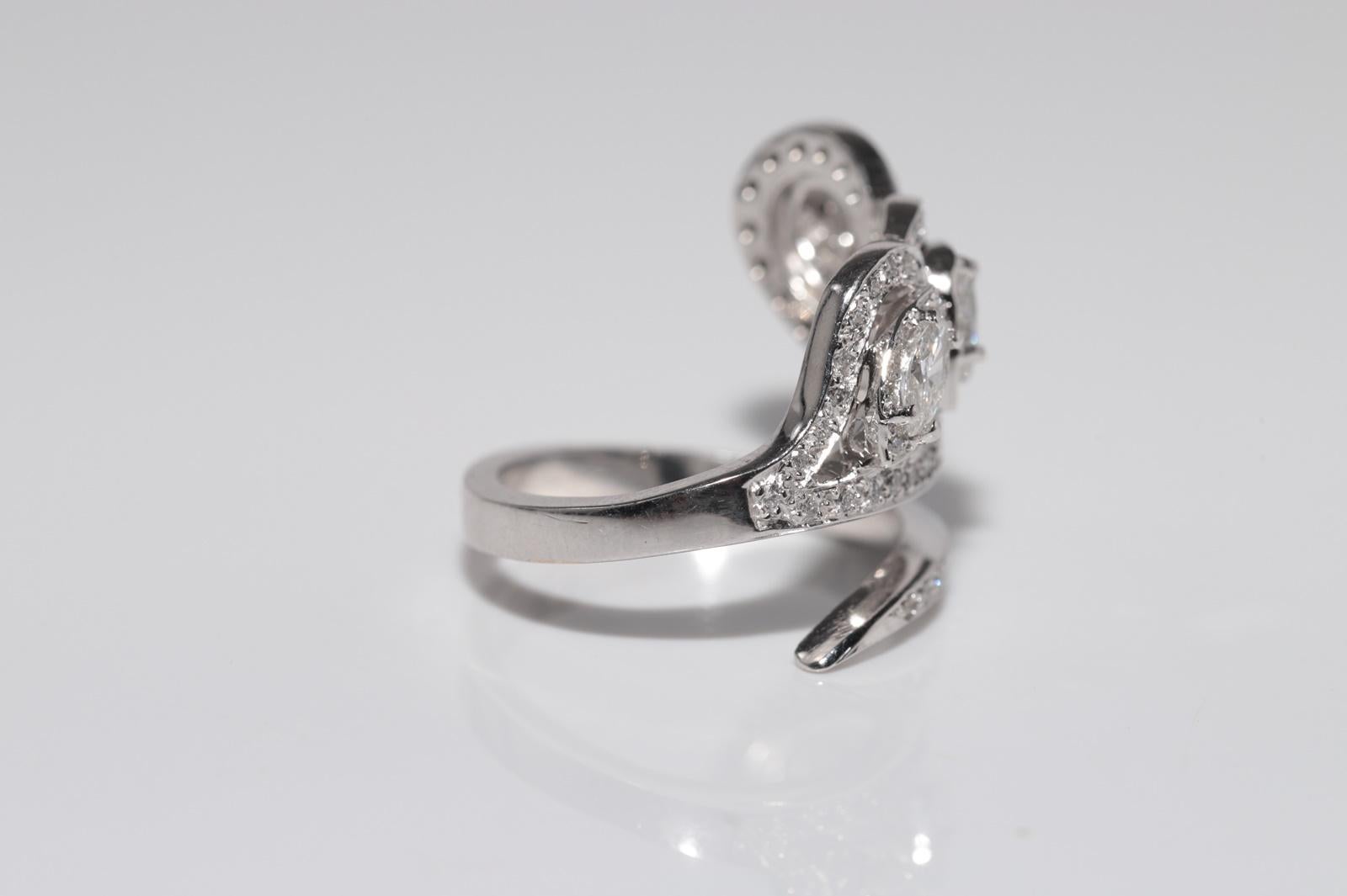 Vintage CIRCA 1990s 14k Gold Natürlicher Diamant Verziert Efeu Design Ring im Angebot 6