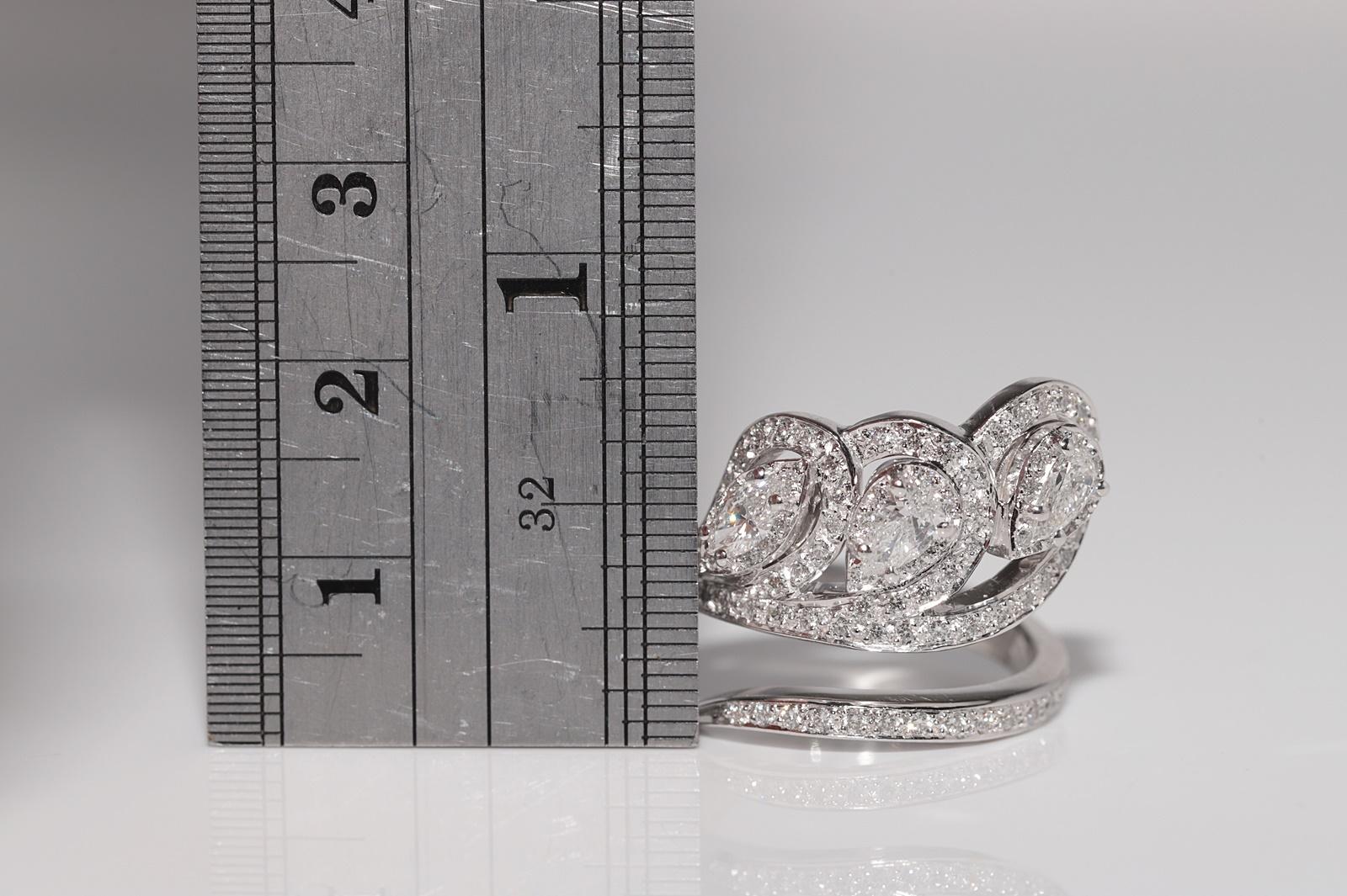 Vintage CIRCA 1990s 14k Gold Natürlicher Diamant Verziert Efeu Design Ring im Angebot 7