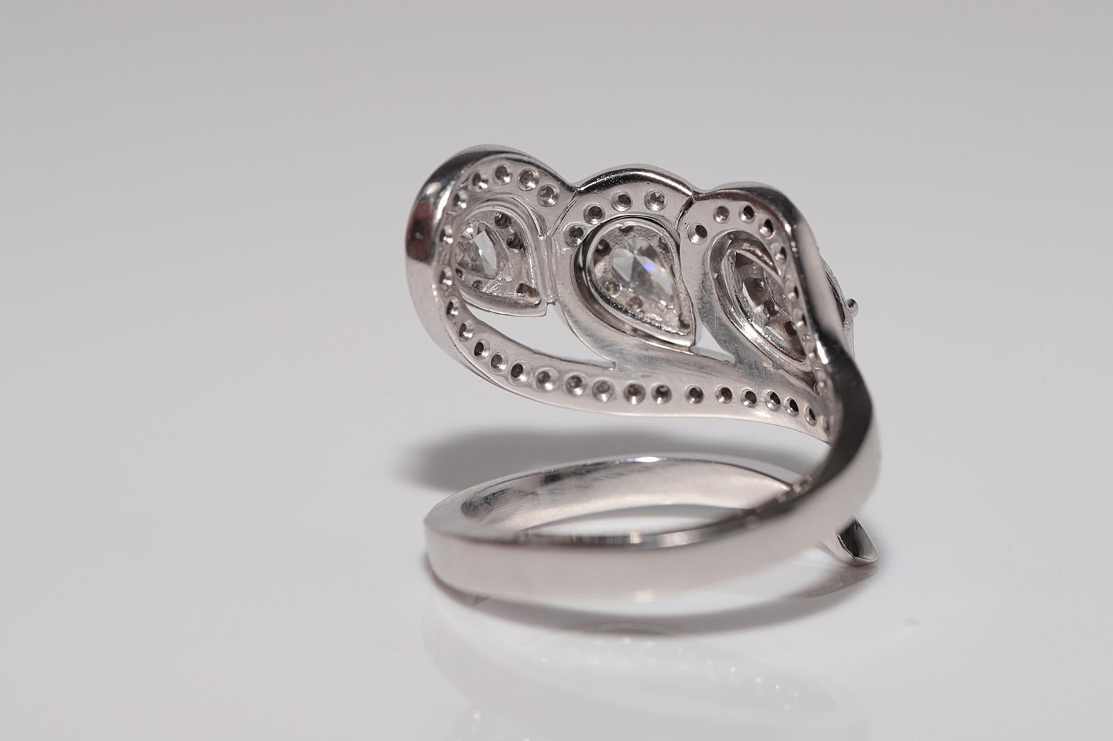 Vintage CIRCA 1990s 14k Gold Natürlicher Diamant Verziert Efeu Design Ring im Angebot 11