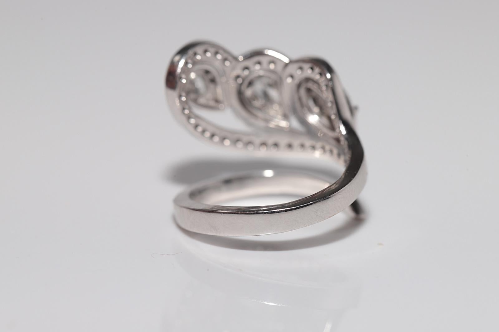 Vintage CIRCA 1990s 14k Gold Natürlicher Diamant Verziert Efeu Design Ring im Angebot 12