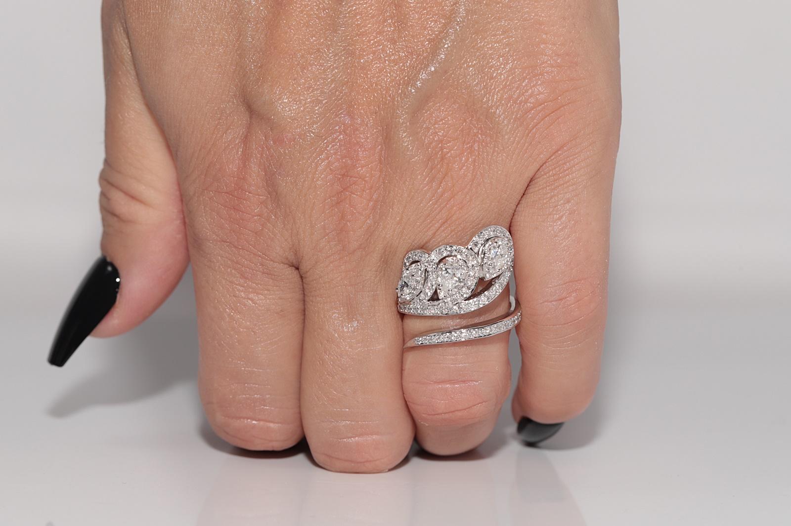 Vintage CIRCA 1990s 14k Gold Natürlicher Diamant Verziert Efeu Design Ring (Kunsthandwerker*in) im Angebot