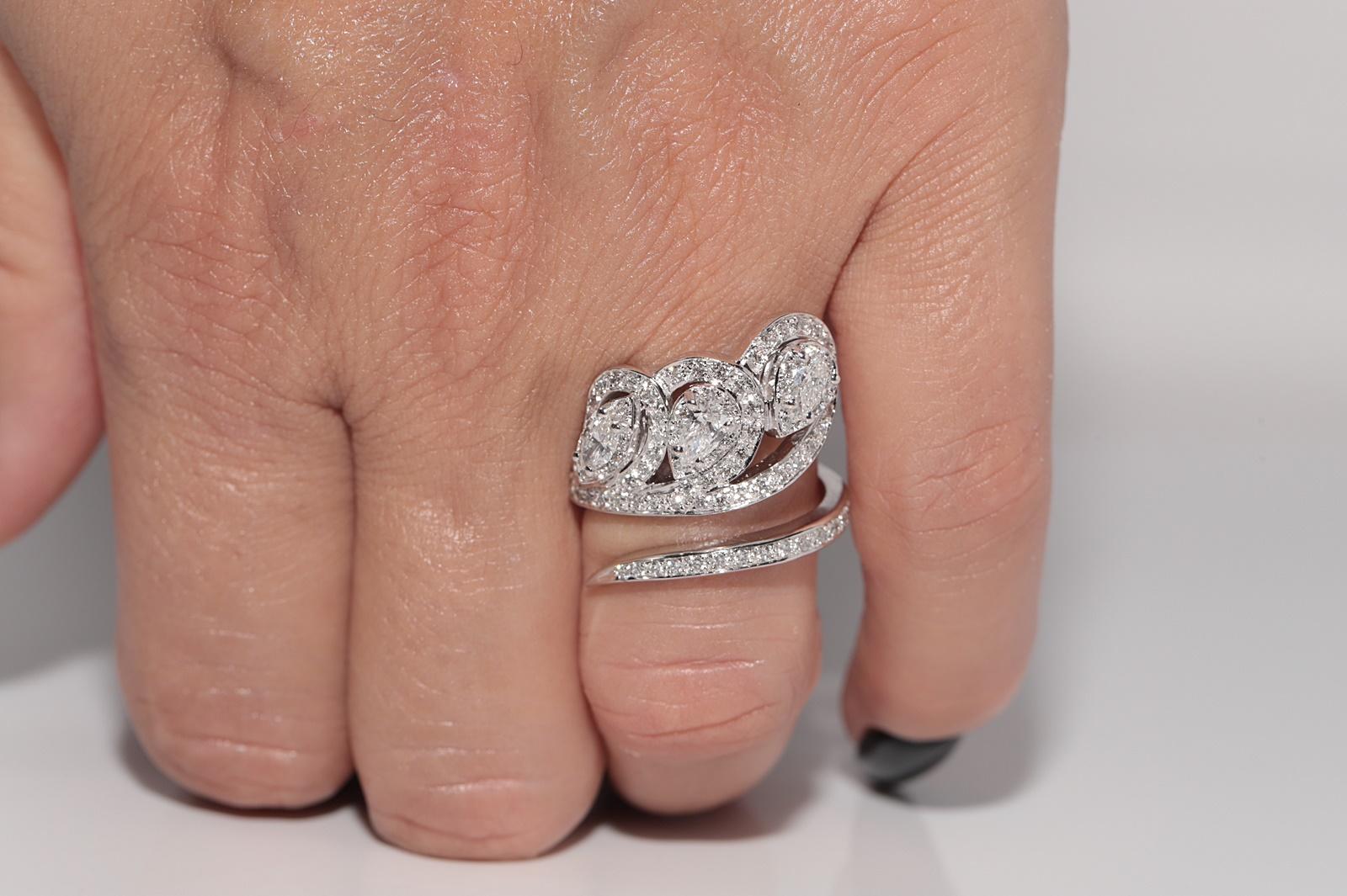 Vintage CIRCA 1990s 14k Gold Natürlicher Diamant Verziert Efeu Design Ring im Zustand „Gut“ im Angebot in Fatih/İstanbul, 34