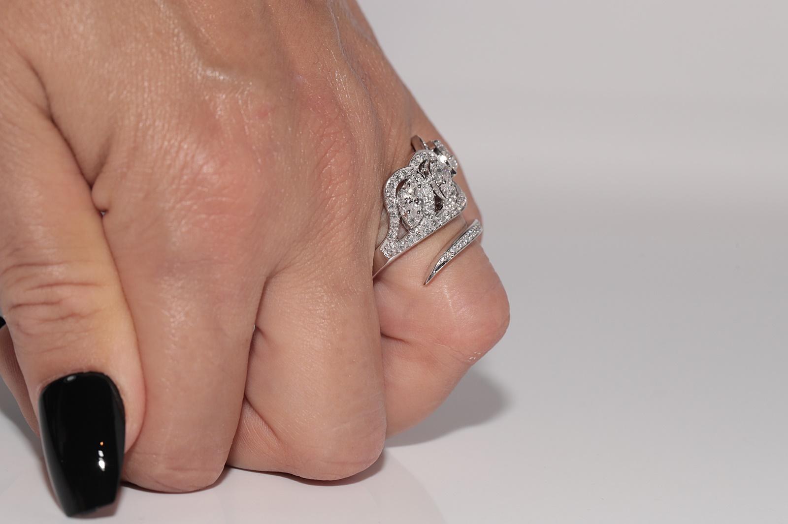 Vintage CIRCA 1990s 14k Gold Natürlicher Diamant Verziert Efeu Design Ring Damen im Angebot