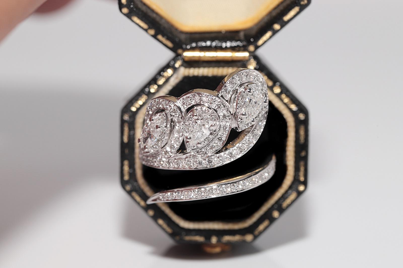 Vintage CIRCA 1990s 14k Gold Natürlicher Diamant Verziert Efeu Design Ring im Angebot 1