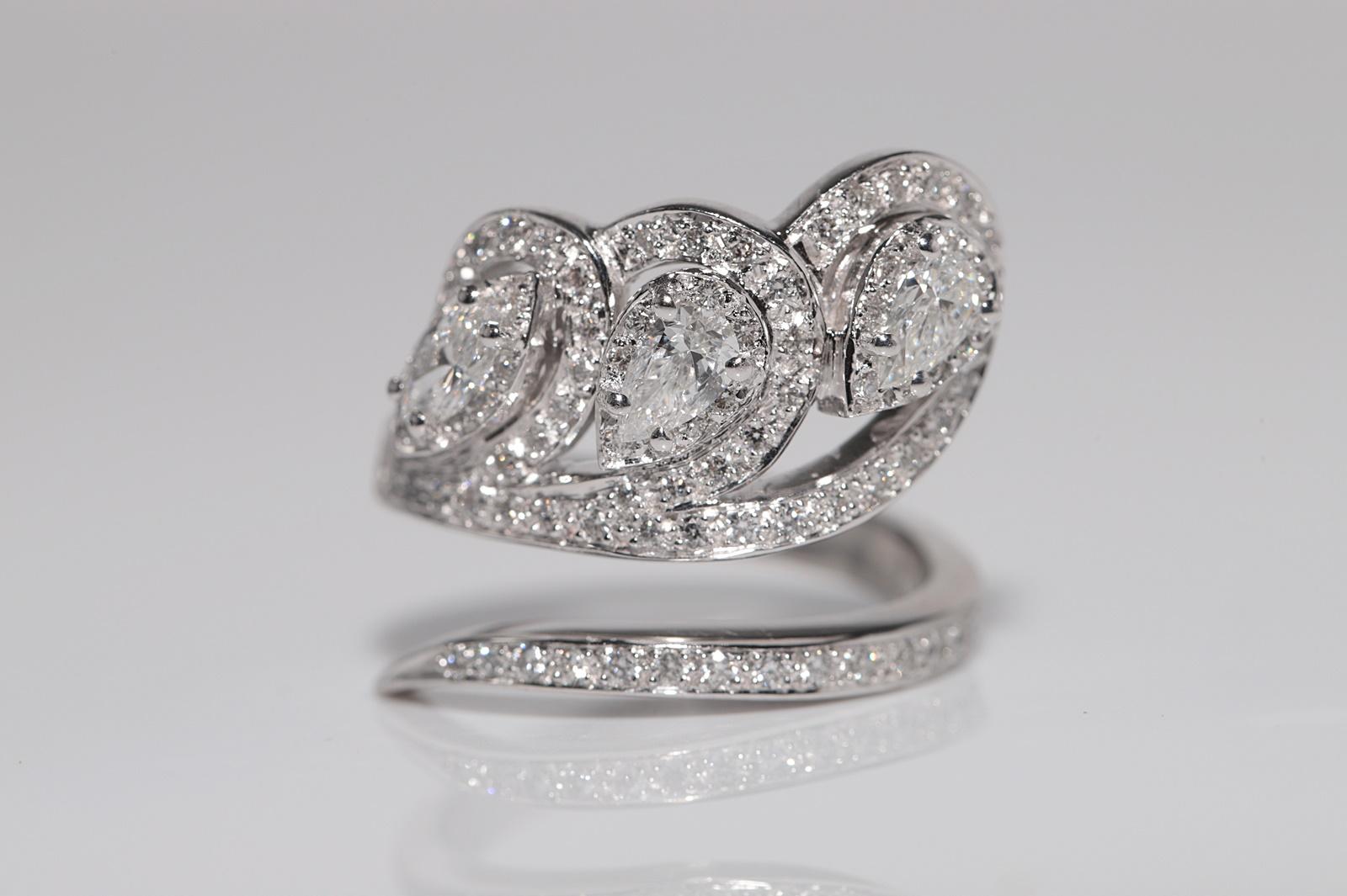 Vintage CIRCA 1990s 14k Gold Natürlicher Diamant Verziert Efeu Design Ring im Angebot 3