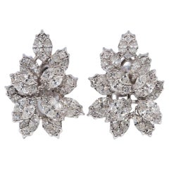 Vintage Circa 1990s 14k Gold Natural Diamond Decorated Omega Back Earring Vintage Circa 1990s 14k Gold Natural Diamond Decorated Omega Back Earring