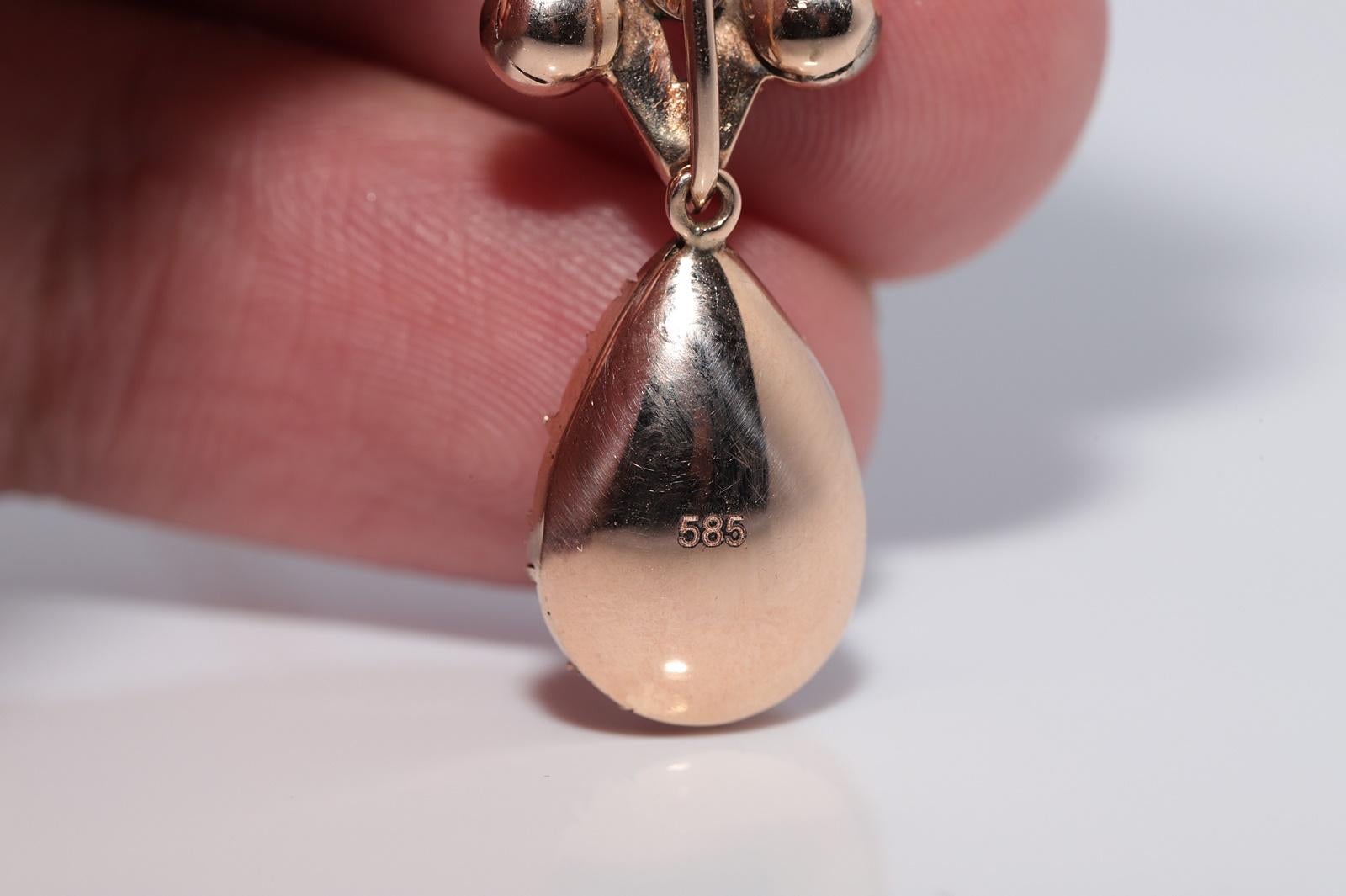 Vintage Circa 1990er Jahre 14k Gold Natürlicher Diamant Dekorierter Anhänger Halskette im Angebot 5