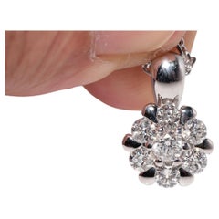 Vintage Circa 1990s 14k Gold Natural Diamond Decorated Pendant Necklace