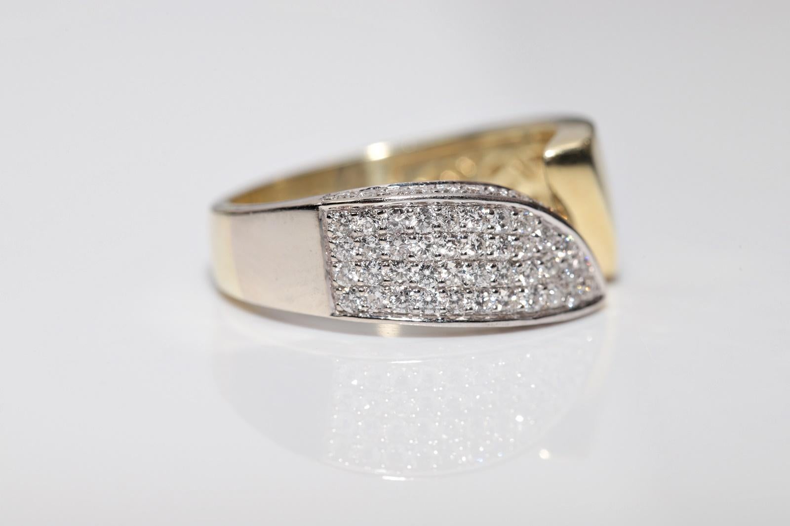 Vintage Circa 1990er Jahre 14k Gold Natürlicher Diamant Dekorierter Vintage-Ring im Angebot 5