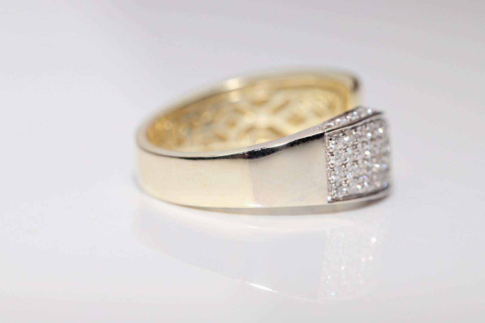 Vintage Circa 1990er Jahre 14k Gold Natürlicher Diamant Dekorierter Vintage-Ring im Angebot 6