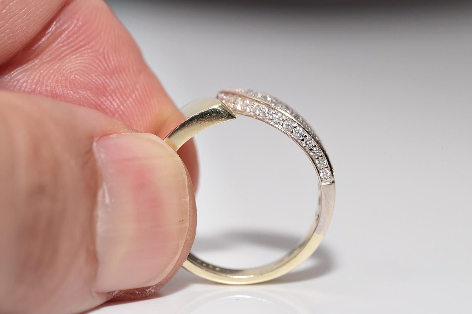Vintage Circa 1990er Jahre 14k Gold Natürlicher Diamant Dekorierter Vintage-Ring im Angebot 7