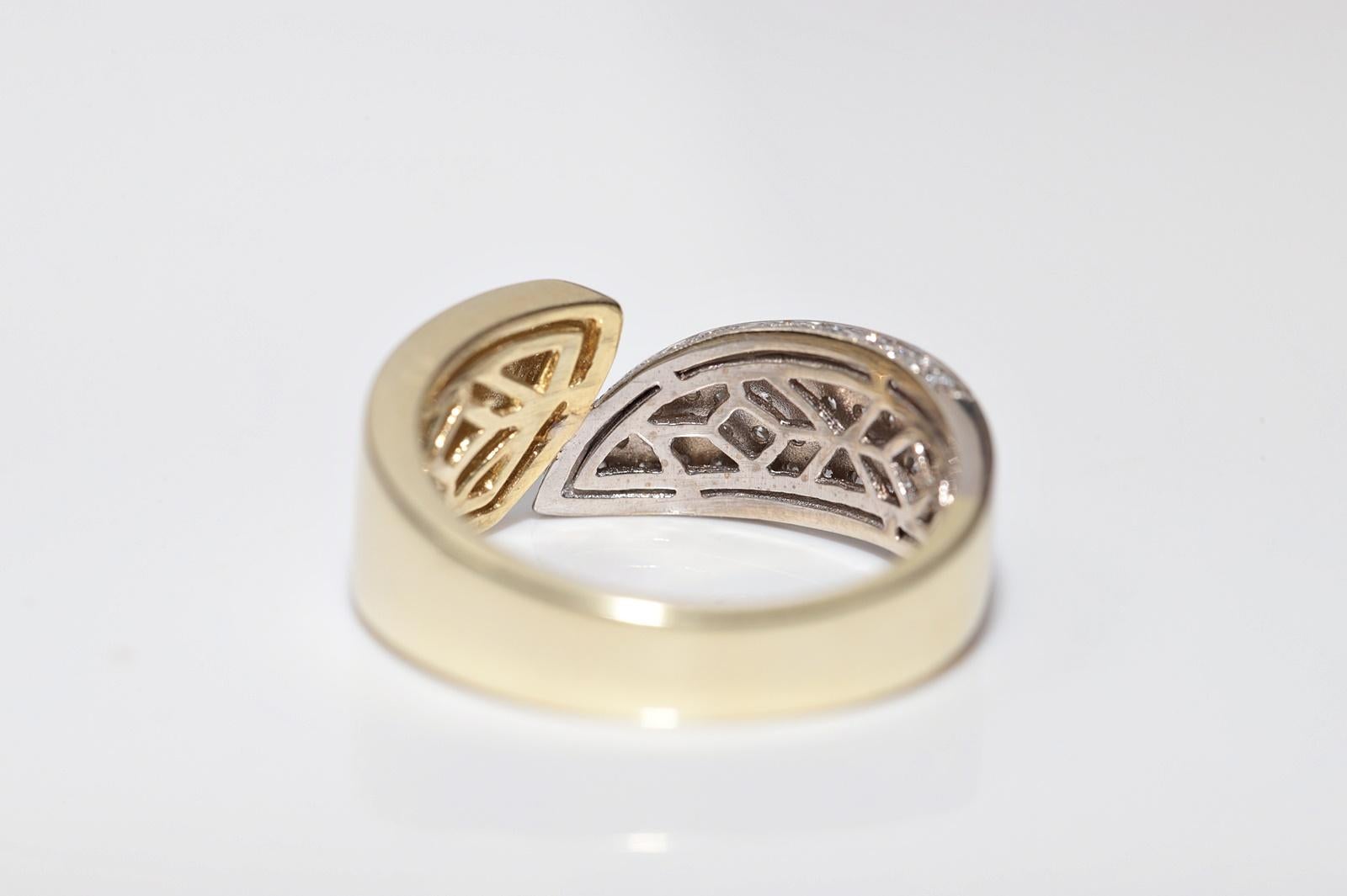 Vintage Circa 1990er Jahre 14k Gold Natürlicher Diamant Dekorierter Vintage-Ring im Angebot 8