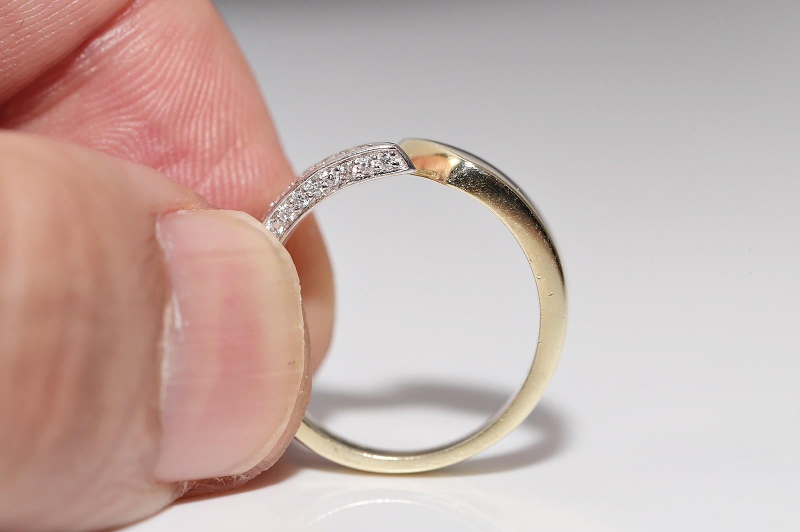 Vintage Circa 1990er Jahre 14k Gold Natürlicher Diamant Dekorierter Vintage-Ring im Angebot 10