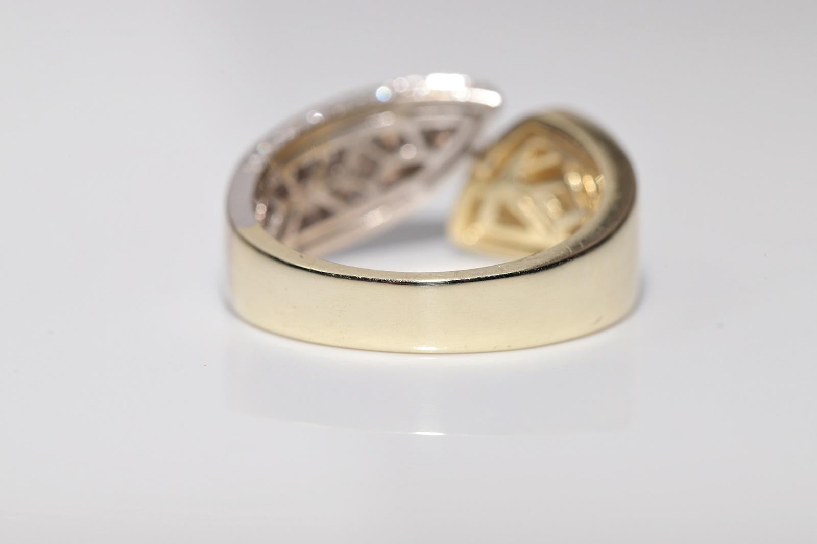 Vintage Circa 1990er Jahre 14k Gold Natürlicher Diamant Dekorierter Vintage-Ring im Angebot 11