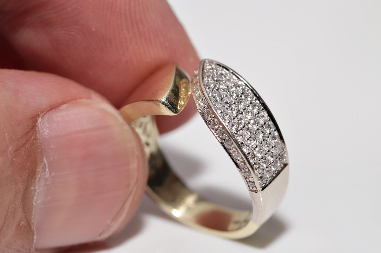 Vintage Circa 1990er Jahre 14k Gold Natürlicher Diamant Dekorierter Vintage-Ring im Angebot 13