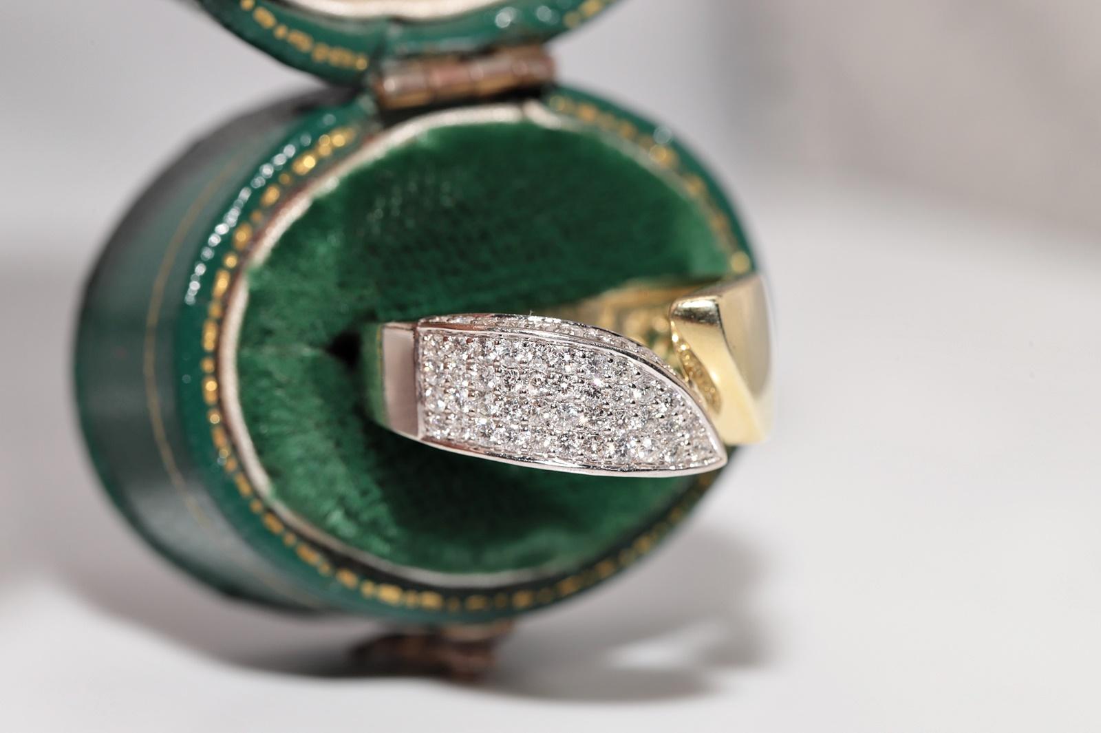Vintage Circa 1990er Jahre 14k Gold Natürlicher Diamant Dekorierter Vintage-Ring im Angebot 1