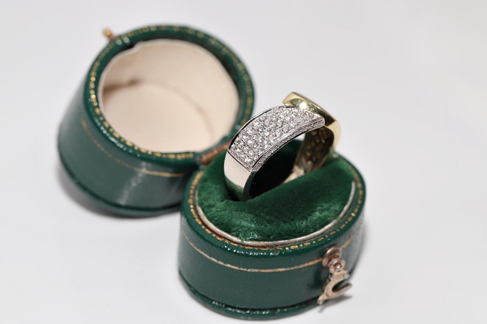 Vintage Circa 1990er Jahre 14k Gold Natürlicher Diamant Dekorierter Vintage-Ring im Angebot 2