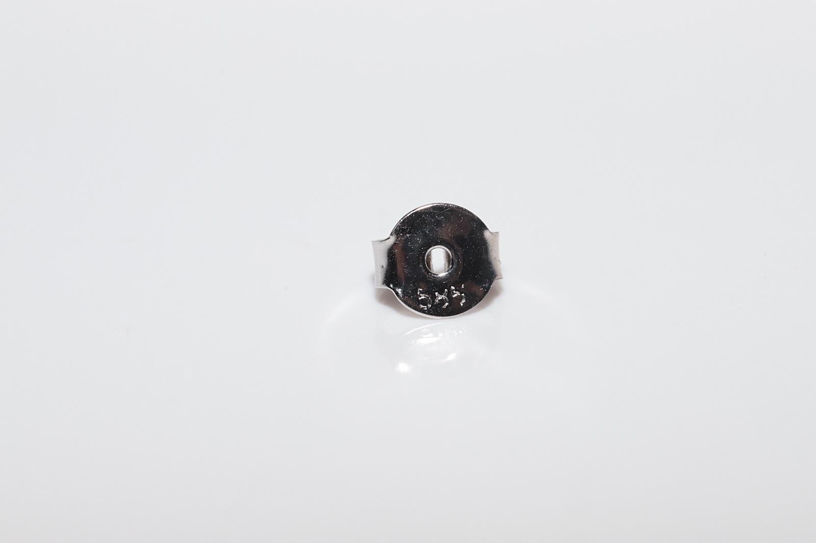 Vintage Circa 1990er Jahre 14k Gold Natürlicher Diamant Dekorierter Ohrring im Rosenstil, Vintage im Angebot 3