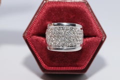 Vintage CIRCA 1990er 14k Gold natürlichen Diamanten verziert starken Ring