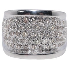 Vintage CIRCA 1990er 14k Gold natürlichen Diamanten verziert starken Ring