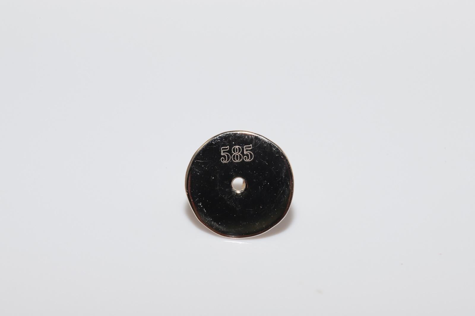 Pendientes de oro de 14 quilates con diamantes naturales, vintage, años 90 en venta 6