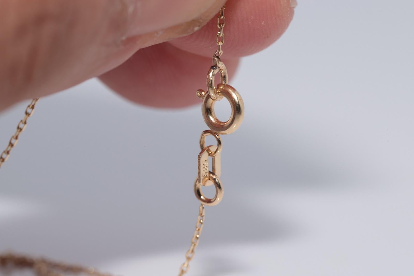 Vintage CIRCA 1990s 14k Gold Natürliche Diamant-Emaille Z Brief Anhänger Halskette im Angebot 6