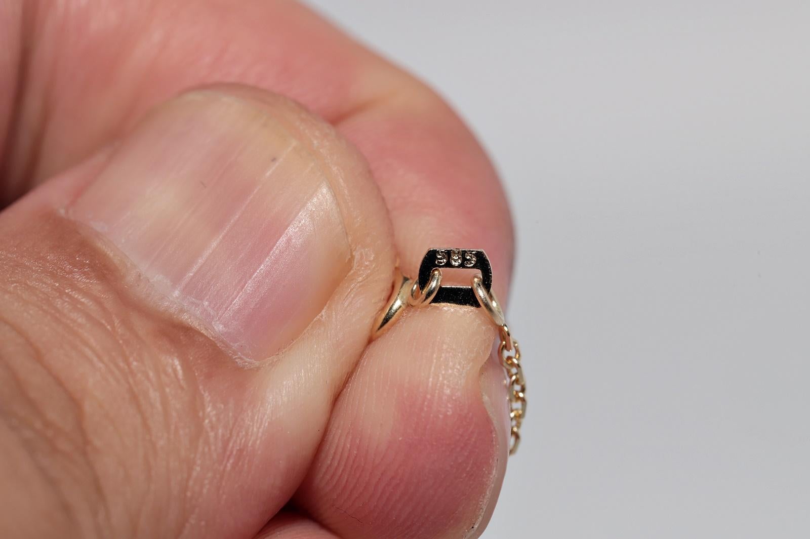 Vintage CIRCA 1990s 14k Gold natürliche Diamant Blumen Design Anhänger Halskette im Angebot 7