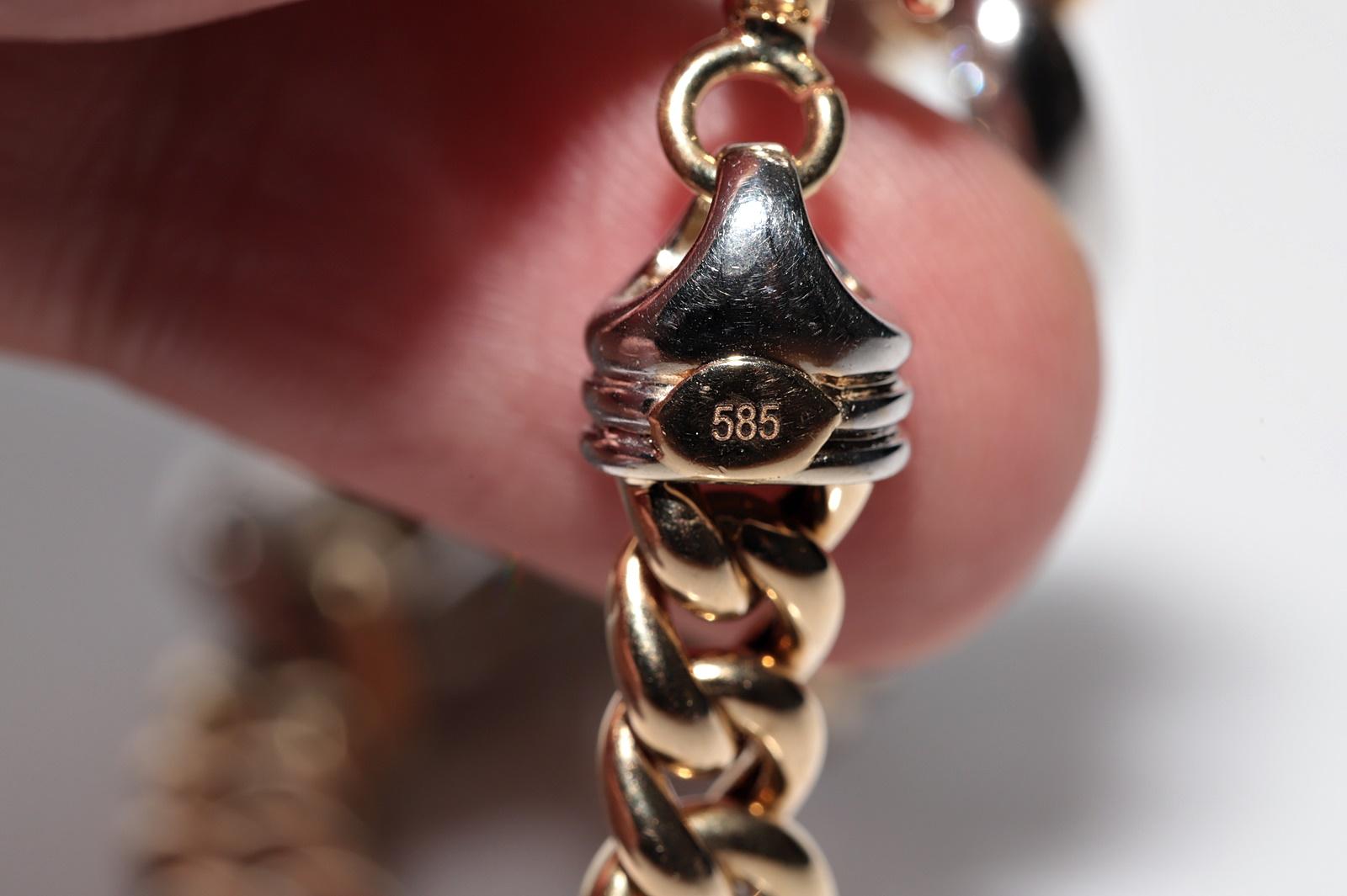 Women's Vintage Circa 1990s 14k Gold Natural Diamond Rope Style Bracelet For Sale