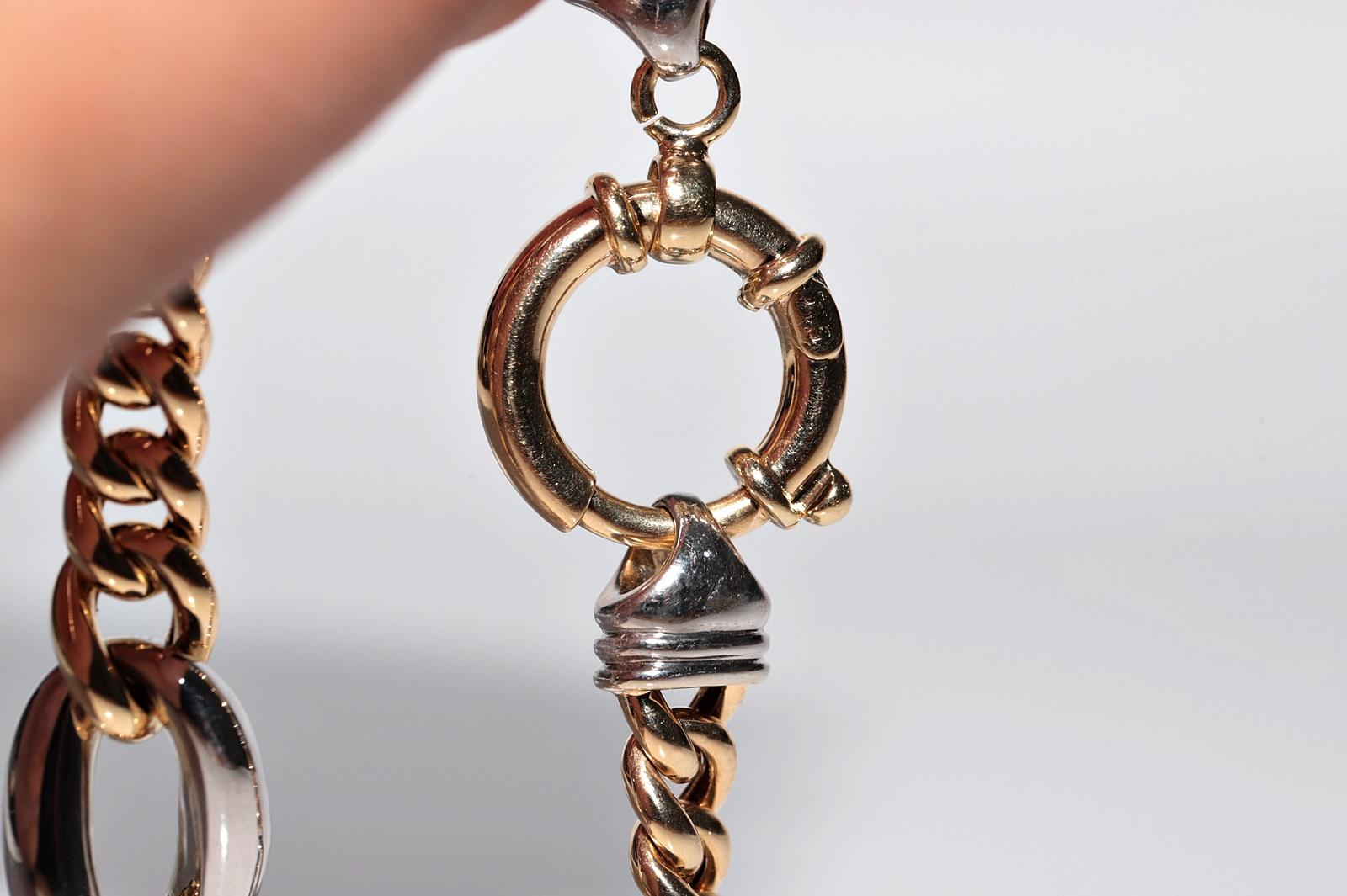 Vintage Circa 1990s 14k Gold Natural Diamond Rope Style Bracelet For Sale 1