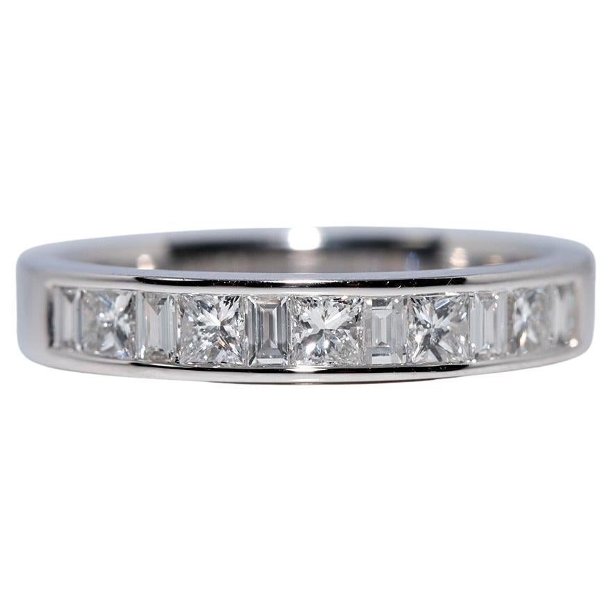 Vintage Circa 1990 Bague en or 14k diamant naturel taille princesse et taille baguette