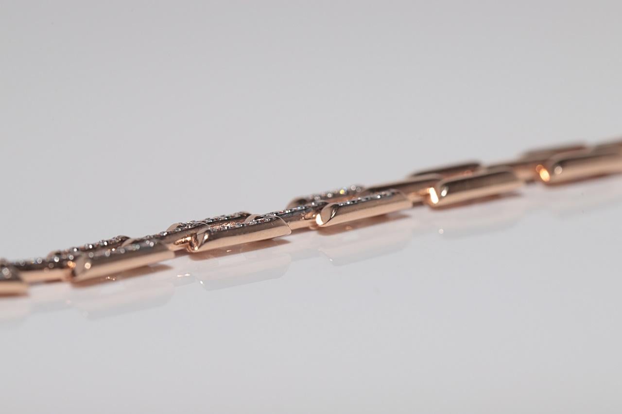 Vintage CIRCA 1990er Jahre 14k Rose Gold natürlichen Diamanten verziert Armband im Angebot 8