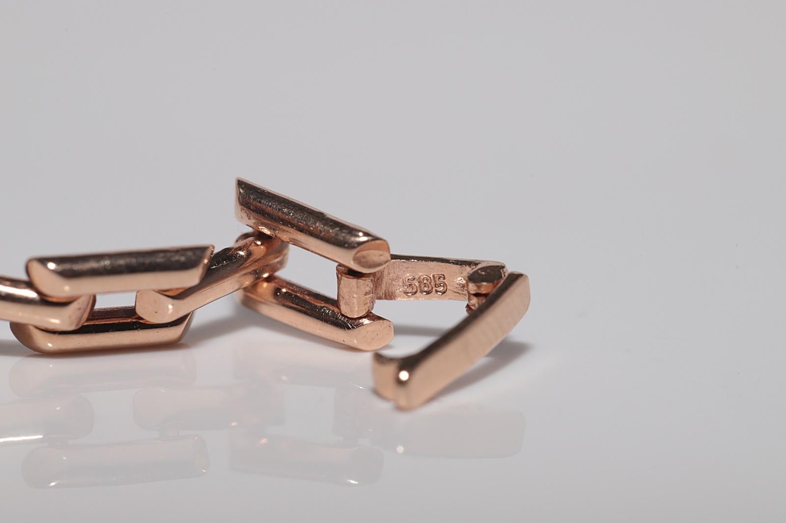 Vintage CIRCA 1990er Jahre 14k Rose Gold natürlichen Diamanten verziert Armband im Angebot 3