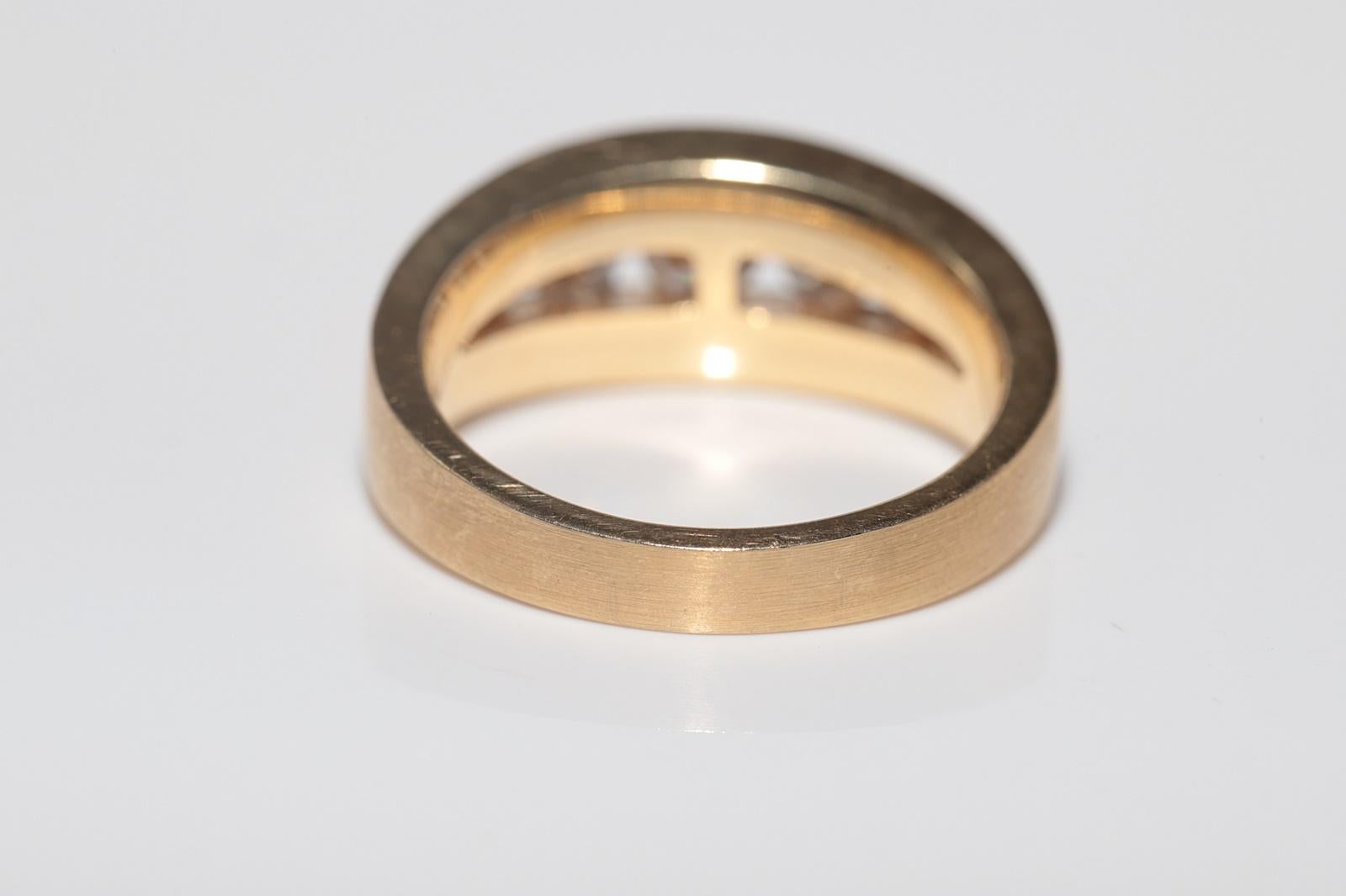 Vintage CIRCA 1990er Jahre 18k Gold Handcrafted Natural Diamond dekoriert Band Ring im Angebot 6