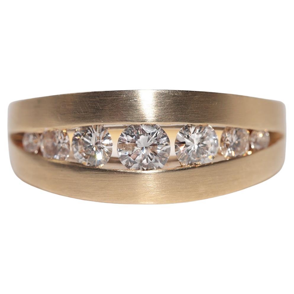 Vintage CIRCA 1990er Jahre 18k Gold Handcrafted Natural Diamond dekoriert Band Ring