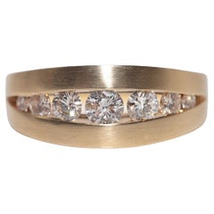 Vintage CIRCA 1990er Jahre 18k Gold Handcrafted Natural Diamond dekoriert Band Ring