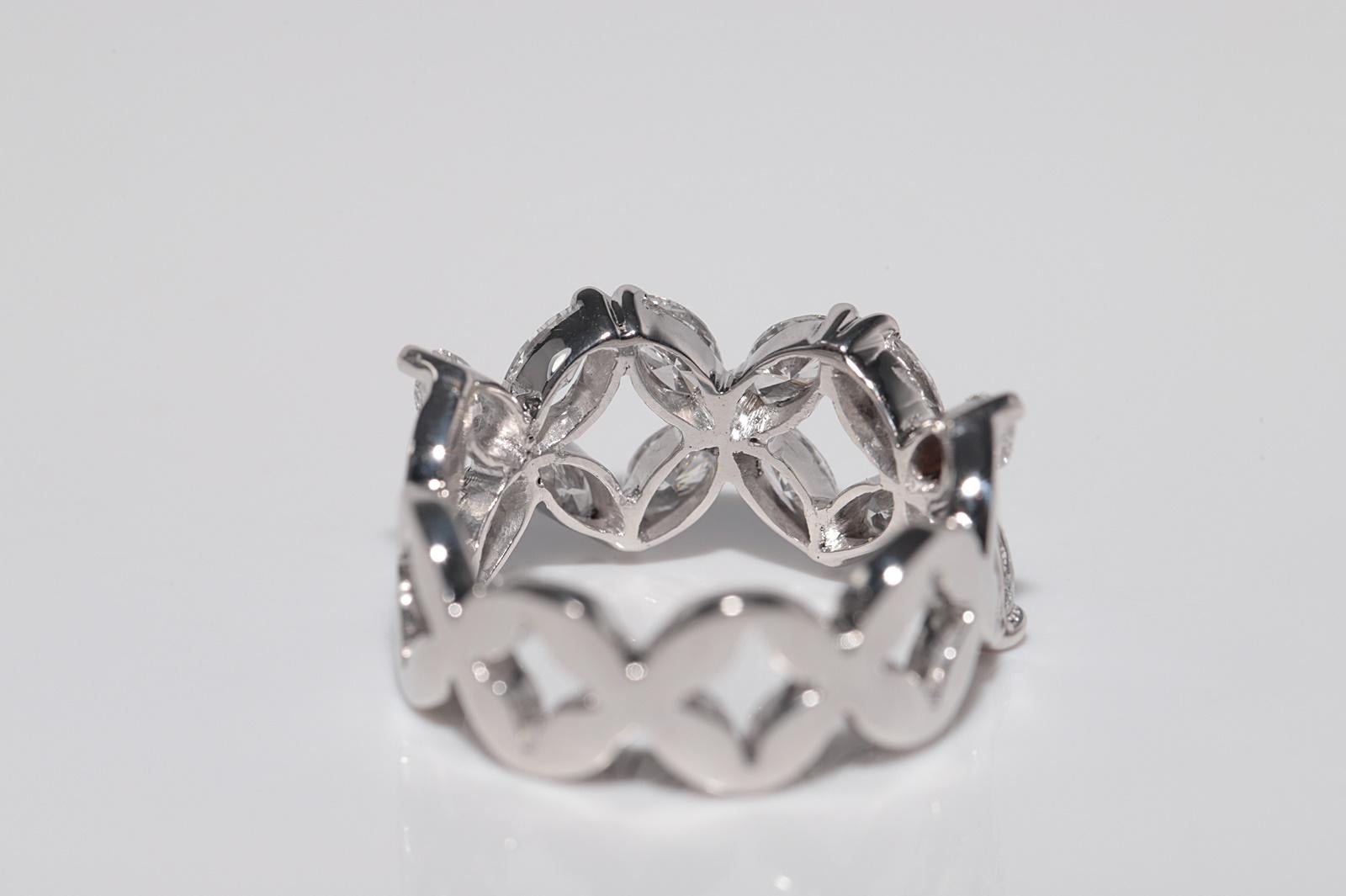 Vintage CIRCA 1990er 18k Gold Marquise Schliff Diamant verziert  Band Ring im Angebot 4