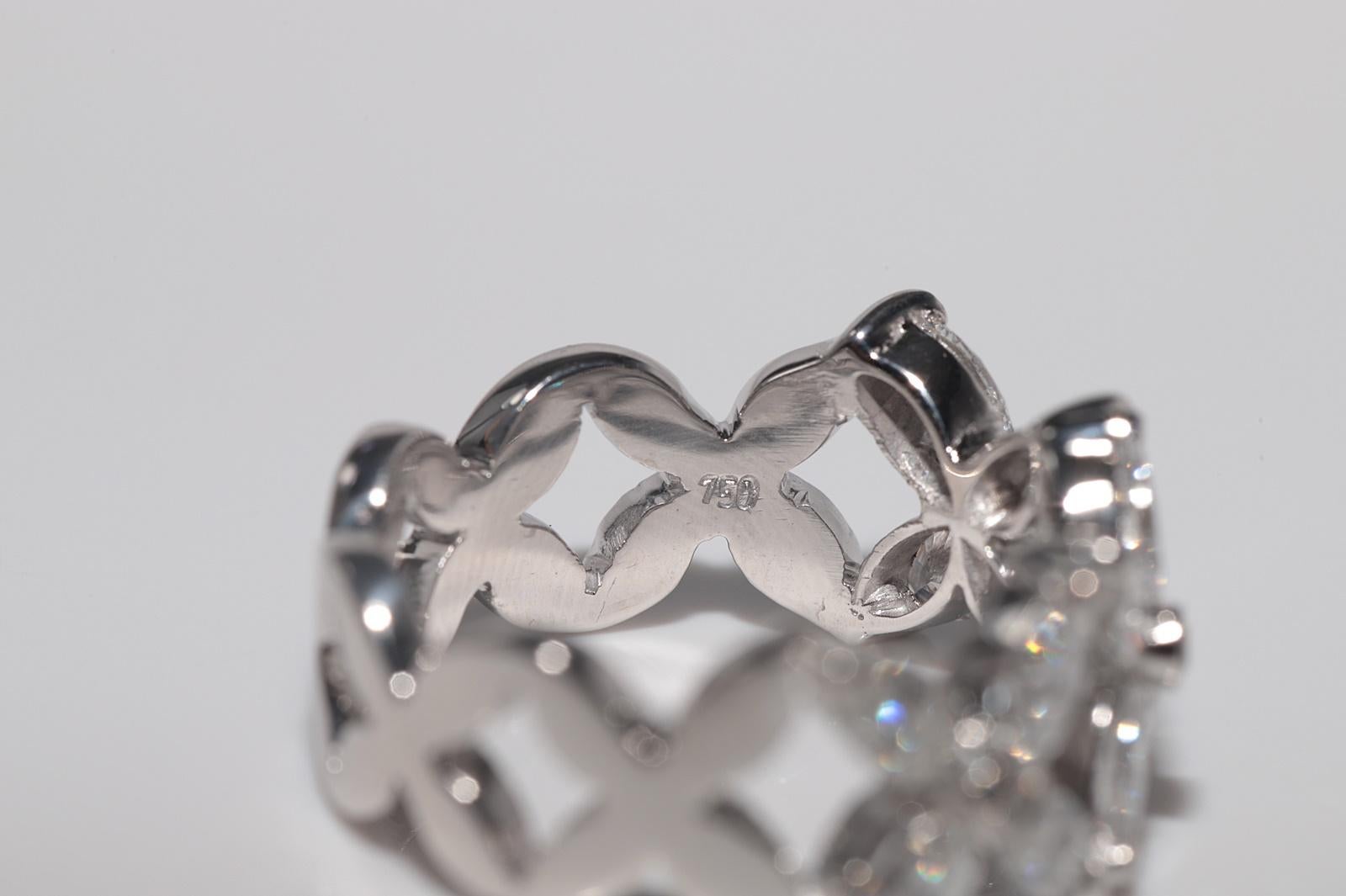 Vintage CIRCA 1990er 18k Gold Marquise Schliff Diamant verziert  Band Ring im Angebot 6
