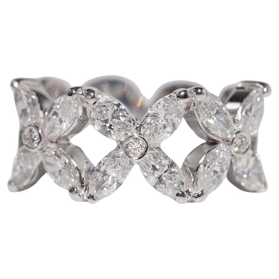 Vintage CIRCA 1990er 18k Gold Marquise Schliff Diamant verziert  Band Ring im Angebot