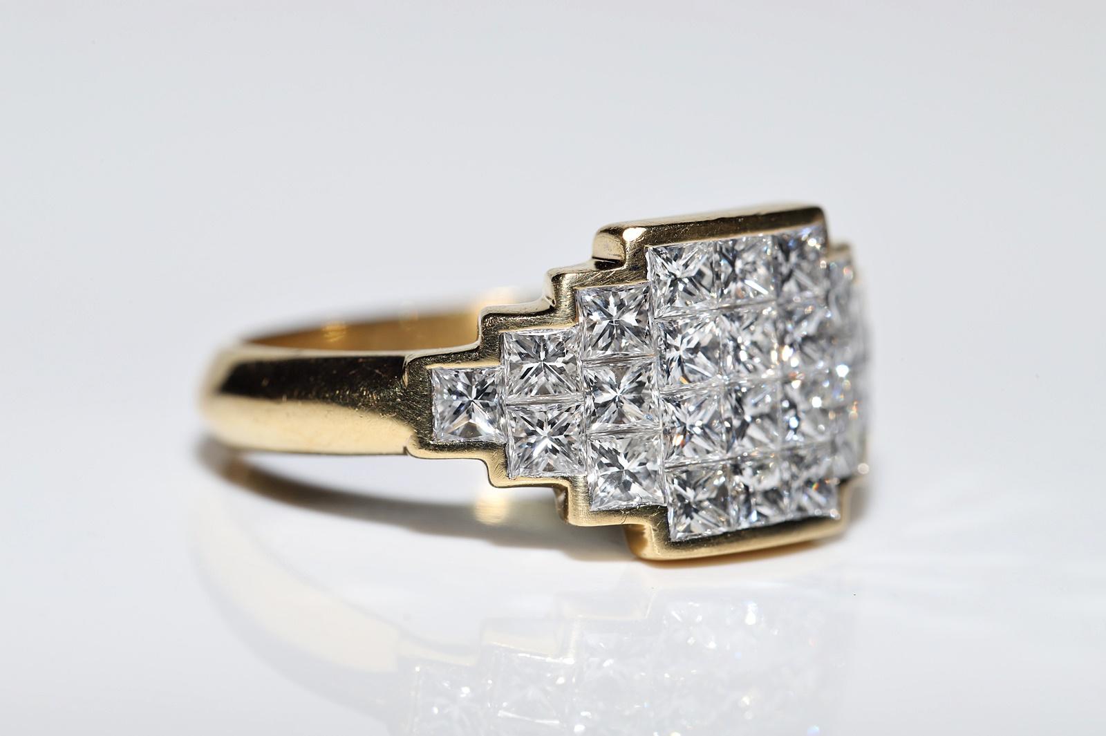 Women's Vintage Circa 1990s 18k Gold Natural Baguette Cut Diamond Decorated Ring For Sale