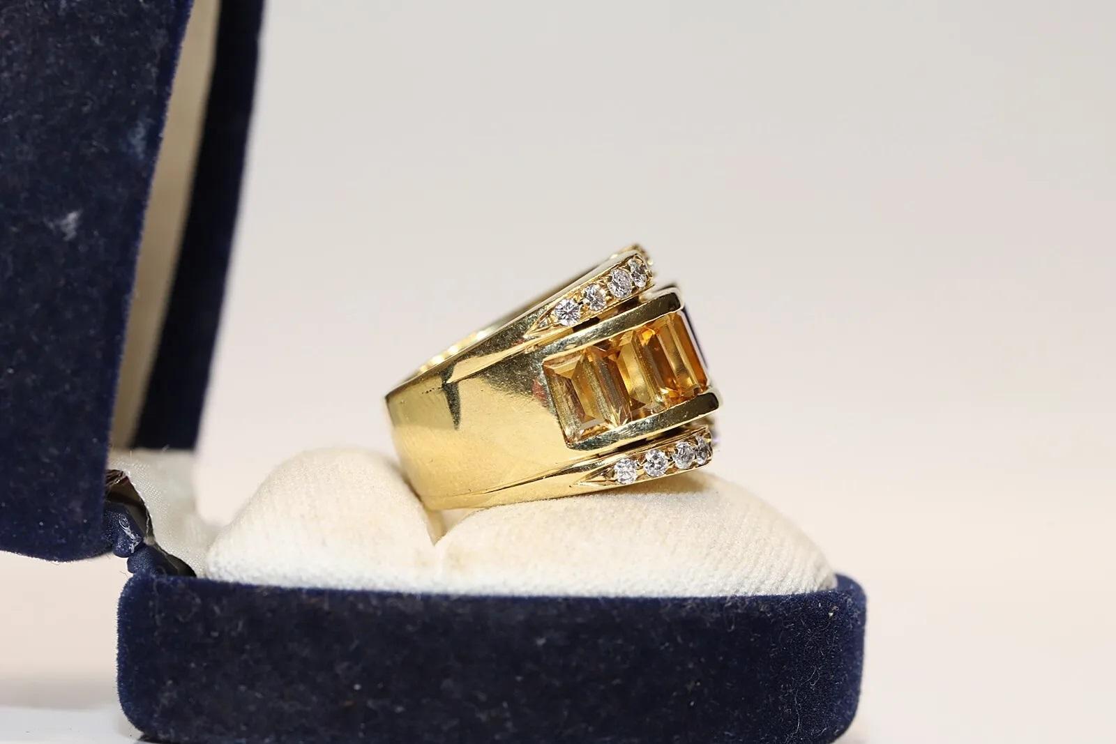 Anillo vintage circa años 90 de oro de 18k con diamantes naturales y amatista y topacio en venta 4