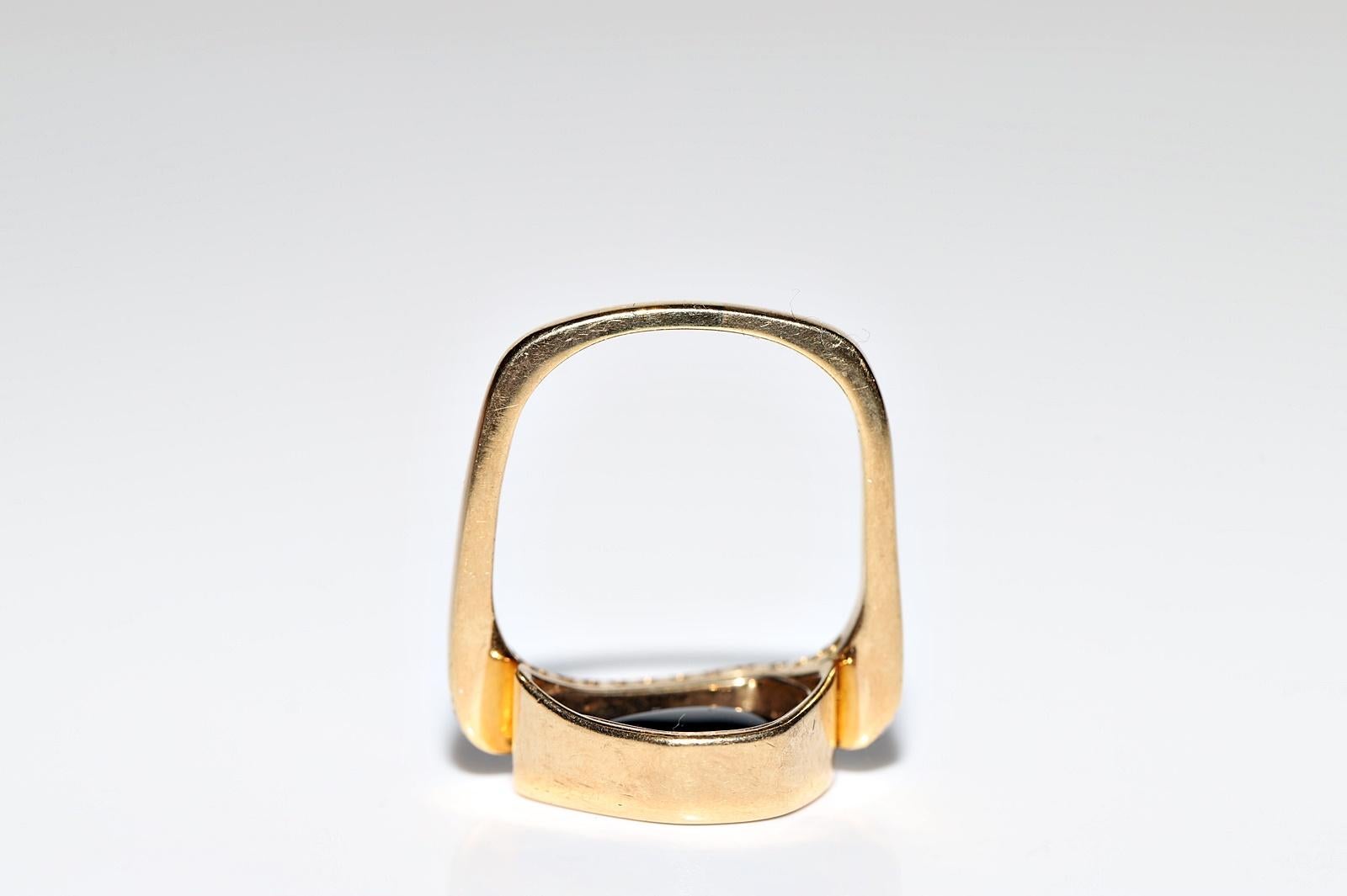 Vintage Circa 1990er Jahre 18k Gold Natürlicher Diamant und australischer Opal Dekorierter Ring im Angebot 4